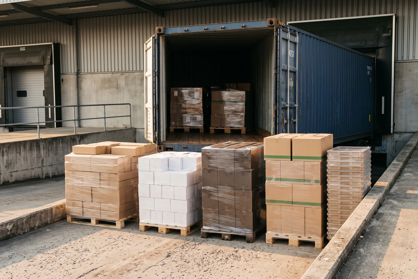 Cases of chocolate, dragées and Turkish delight consolidated for one container in Gaziantep