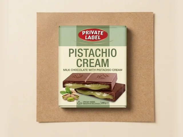 Chocolate ao leite com creme de pistache suave, 200 g