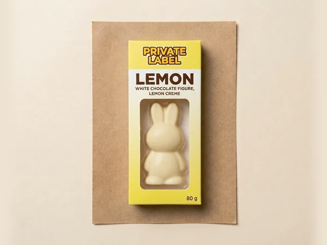 Figura de coelho, chocolate branco com creme de limão