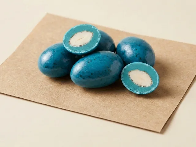 ดราเช่อัลมอนด์เคลือบน้ำตาล สีฟ้า