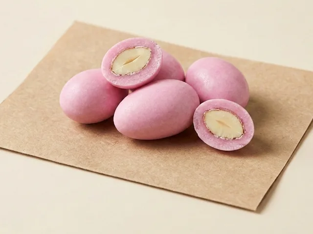 ดราเช่อัลมอนด์เคลือบน้ำตาล สีชมพู