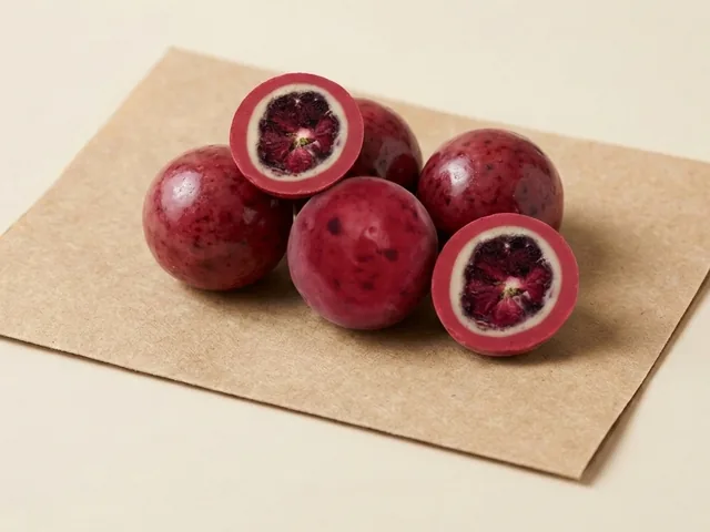 ดราเช่แบล็กเบอร์รีฟรีซดราย เคลือบสีแดง