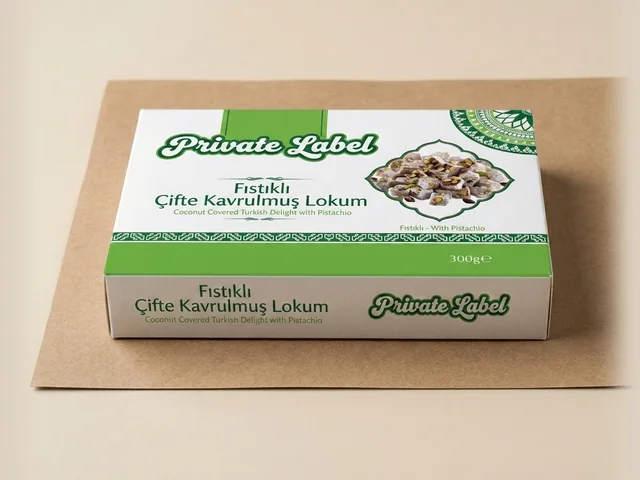더블 로스팅 피스타치오 로쿰, 소매 상자