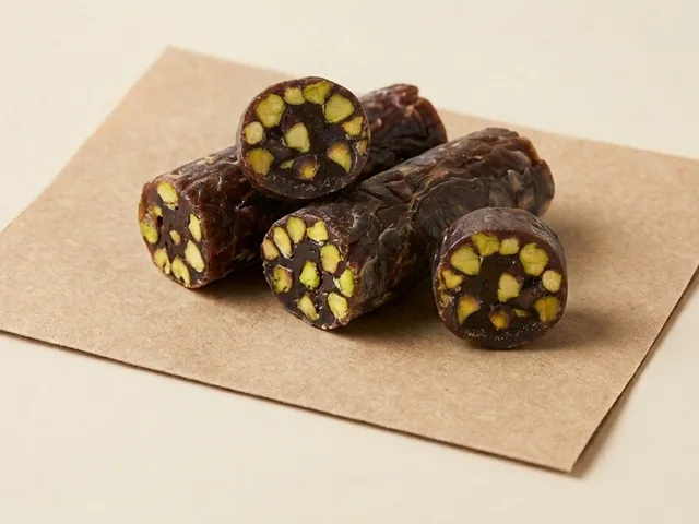Rolo estilo Alepo com pistache e café