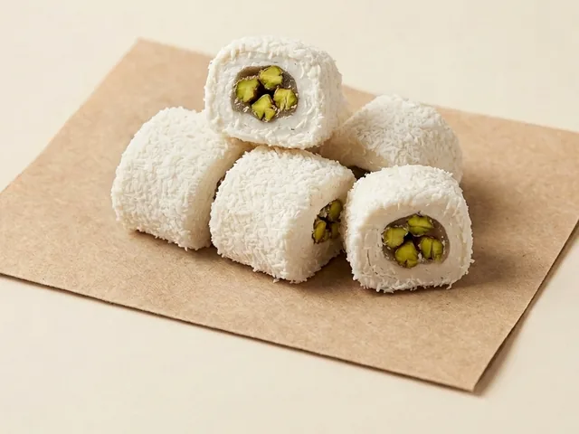 Fatias de rolo com pistache de Antep