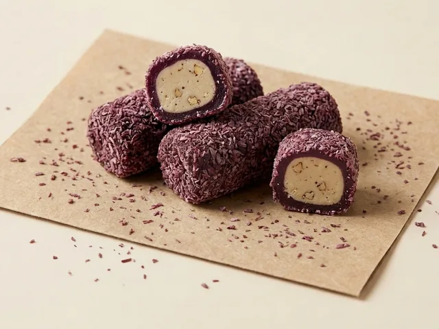 Rolo com creme de amora e avelã
